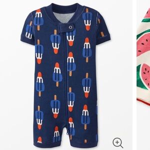 Hanna Andersson Blue and White Bodysuit with Playful Popsicle Design
